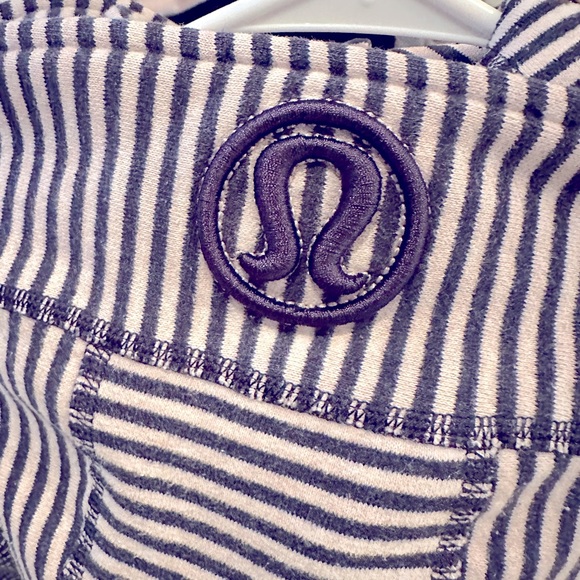LULULEMON Scuba Hoodie II Striped Cotton Fleece Heathered Inkwell Mojave size 6 - Picture 3 of 5